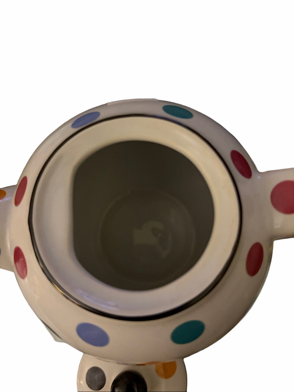 London Pottery chic white multi color poka dot Globe English ceramic TeaPot 2cup - Picture 4 of 6